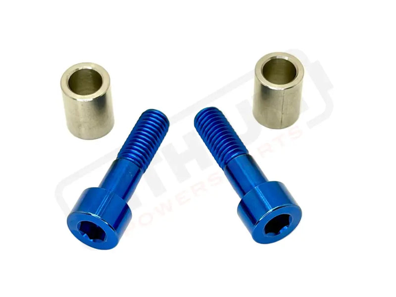 Titanium Triangle Bolts - Surron LBX/ Segway - Blue / Ventus One - 2 Bolts and 2 Frame Bushing Inner Sleeves - Titanium