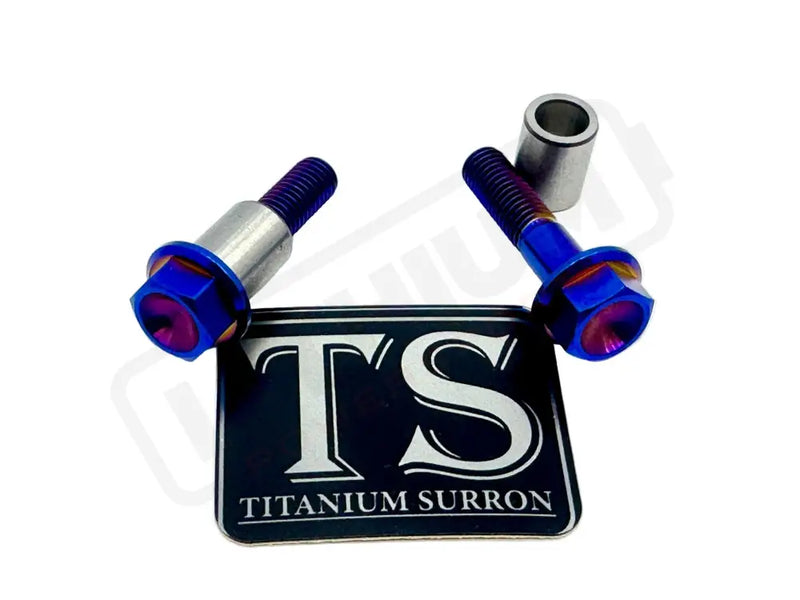 Titanium Triangle Bolts - Surron LBX/ Segway - Burnt Blue / LBX - Hex Head - 2 Bolts and 2 Frame Bushing Inner Sleeves