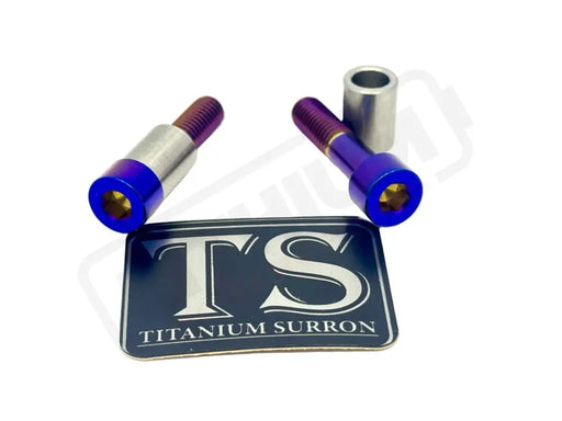 Titanium Triangle Bolts - Surron LBX/ Segway - Burnt Blue / LBX - Socket Head - 2 Bolts and 2 Frame Bushing Inner