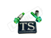 Titanium Triangle Bolts - Surron LBX/ Segway - Green / LBX - Hex Head - 2 Bolts and 2 Frame Bushing Inner Sleeves