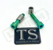 Titanium Triangle Bolts - Surron LBX/ Segway - Green / LBX - Socket Head - 2 Bolts and 2 Frame Bushing Inner Sleeves