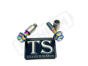 Titanium Triangle Bolts - Surron LBX/ Segway - Rainbow / LBX - Hex Head - 2 Bolts and 2 Frame Bushing Inner Sleeves