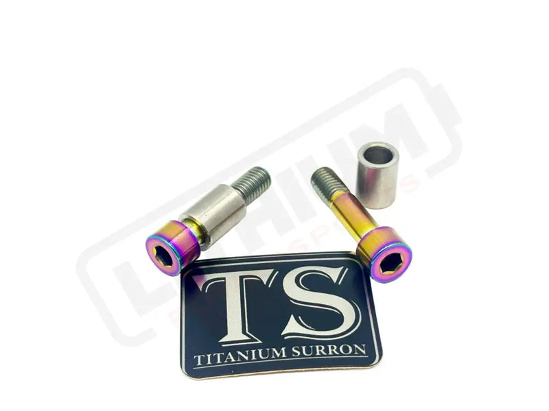 Titanium Triangle Bolts - Surron LBX/ Segway - Rainbow / LBX - Socket Head - 2 Bolts and 2 Frame Bushing Inner Sleeves