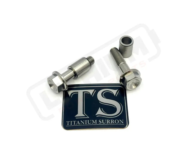 Titanium Triangle Bolts - Surron LBX/ Segway - Silver (raw) / LBX - Hex Head - 2 Bolts and 2 Frame Bushing Inner