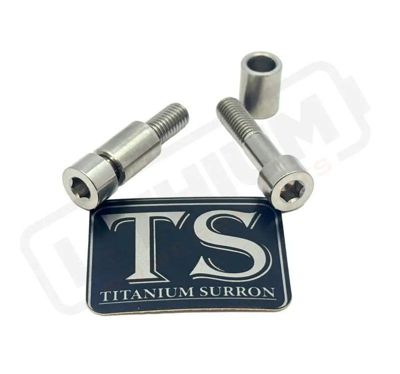 Titanium Triangle Bolts - Surron LBX/ Segway - Silver (raw) / LBX - Socket Head - 2 Bolts and 2 Frame Bushing Inner
