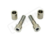 Titanium Triangle Bolts - Surron LBX/ Segway - Silver (raw) / Ventus One - 2 Bolts and 2 Frame Bushing Inner Sleeves