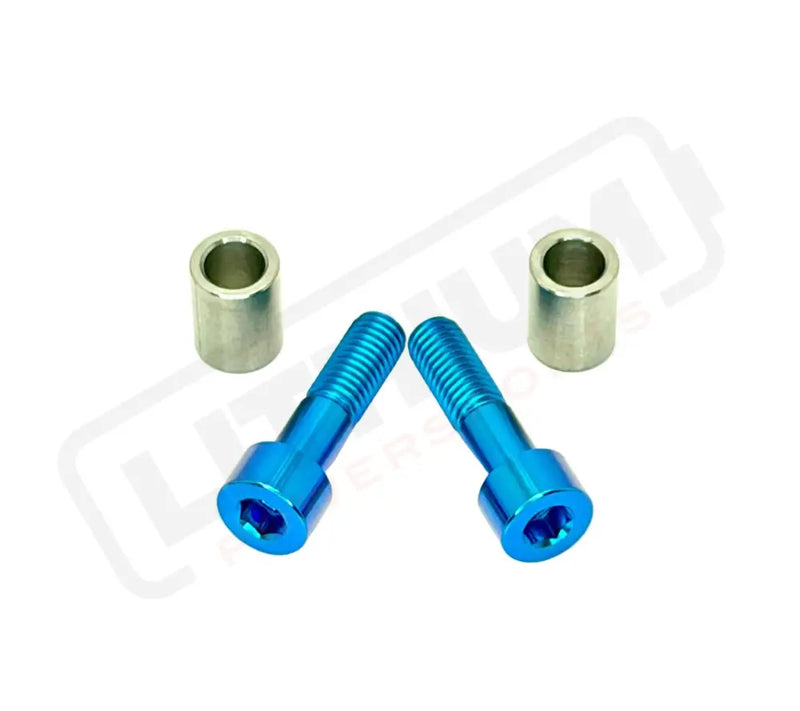 Titanium Triangle Bolts - Surron LBX/ Segway - Teal / Ventus One - 2 Bolts and 2 Frame Bushing Inner Sleeves - Titanium