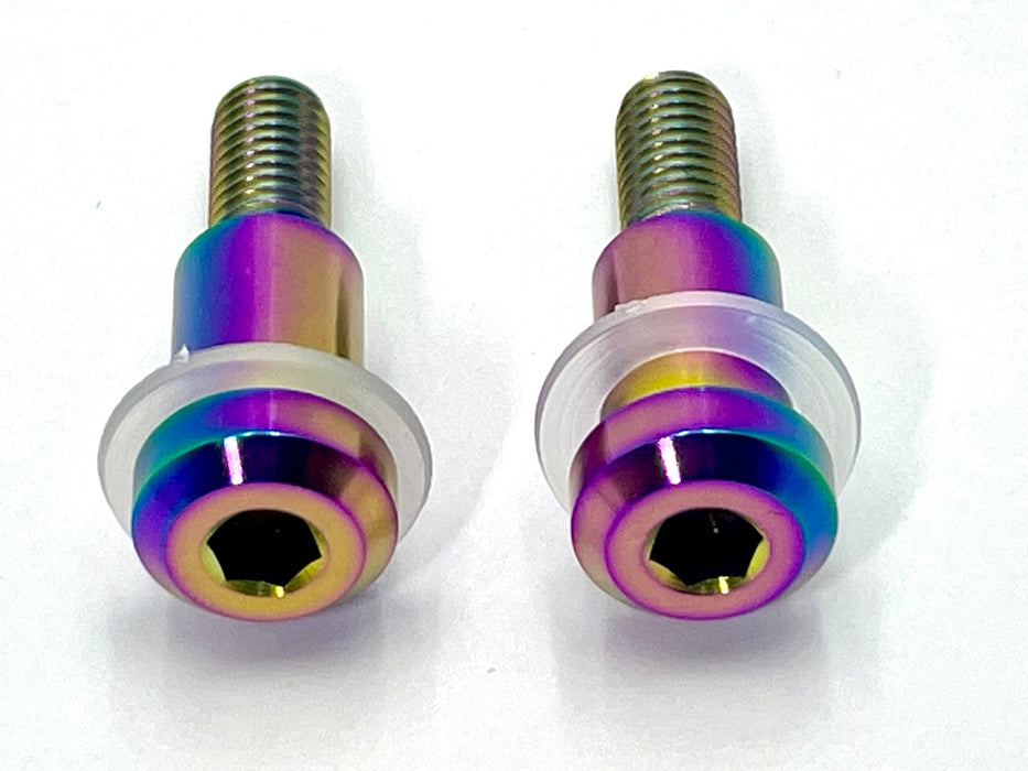 Titanium Surron Titanium Custom Triangle Bolts - Surron LBX Segway X260 Rainbow / Built-in bushing and two washers