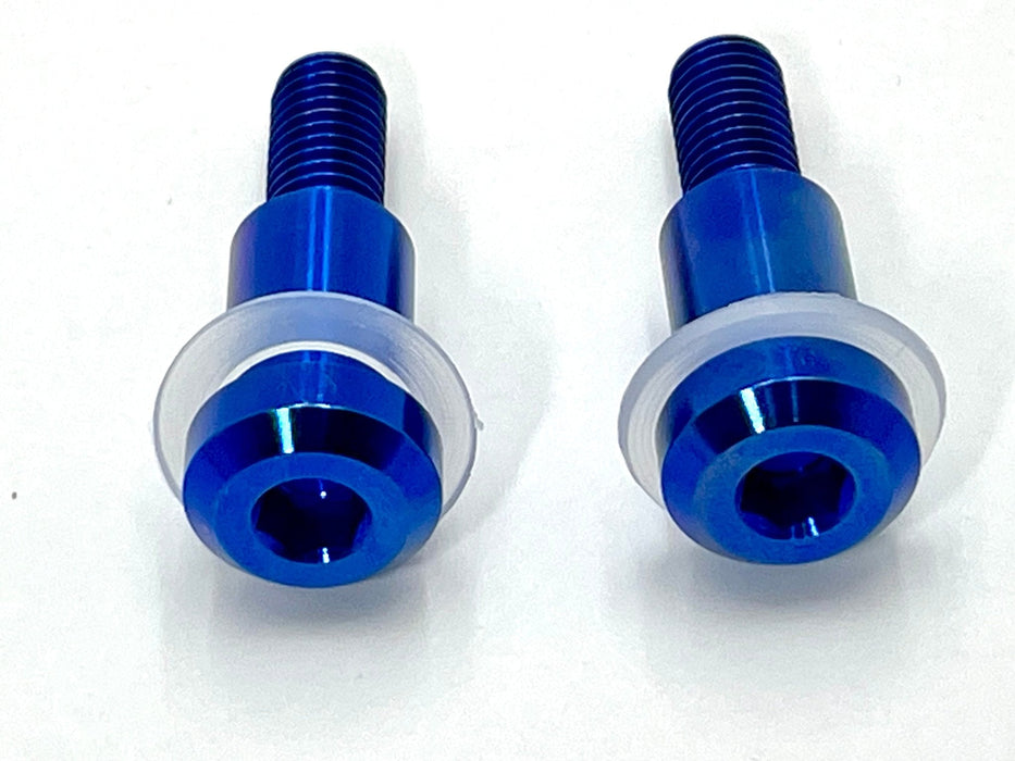Titanium Surron Titanium Custom Triangle Bolts - Surron LBX Segway X260 Blue / Built-in bushing and two washers (large