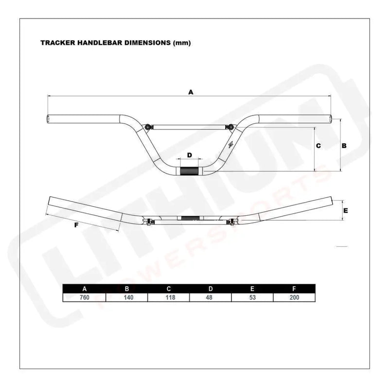 Tracker Mid Rise Handlebar - Lithium Powersports