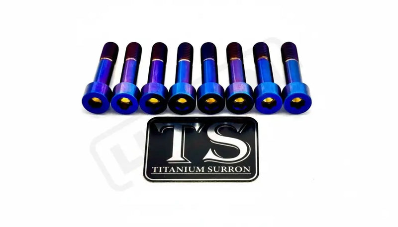 TS Altis Sigma Gearbox Cover Titanium Bolt Kit - Burnt Blue / 8 Pieces / Socket Cap - Titanium Bolts