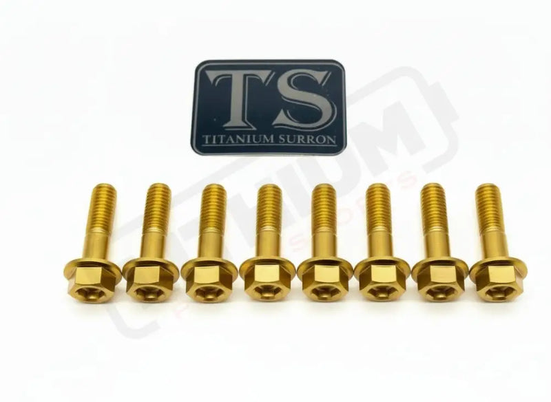 TS Altis Sigma Gearbox Cover Titanium Bolt Kit - Gold / 8 Pieces / Hex Flange - Titanium Bolts