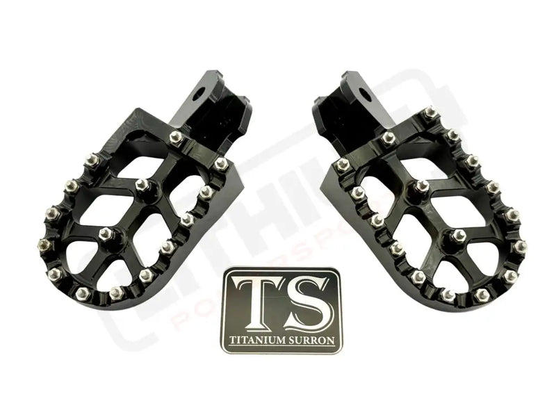 TS Anodized Aluminum Foot Pegs for Surron E-Ride Pro 79 Bike - Black - 6061 TS Footpegs
