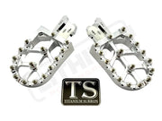 TS Anodized Aluminum Foot Pegs for Surron E-Ride Pro 79 Bike - Silver - 6061 TS Footpegs