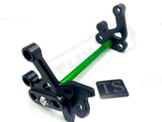 TS Custom CNC Aluminum Footpeg Bracket Assembly E-Ride Pro SS and S - Black / Green - Footpeg bracket assembly ERP