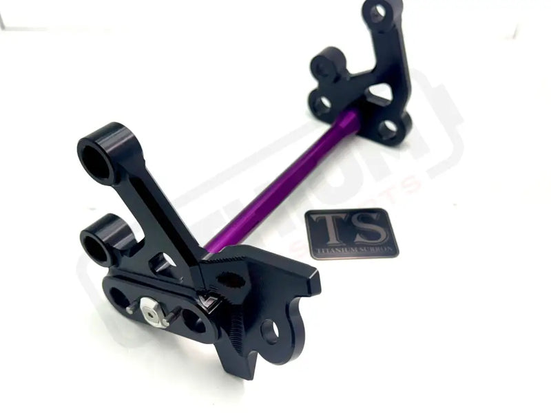 TS Custom CNC Aluminum Footpeg Bracket Assembly E-Ride Pro SS and S - Black / Purple - Footpeg bracket assembly ERP