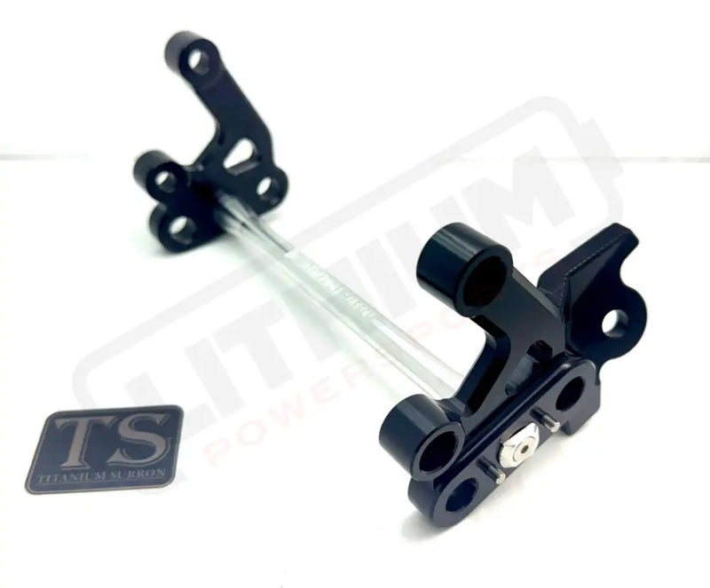 TS Custom CNC Aluminum Footpeg Bracket Assembly E-Ride Pro SS and S - Black / Silver - Footpeg bracket assembly ERP