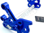 TS Custom CNC Aluminum Footpeg Bracket Assembly E-Ride Pro SS and S - Blue / Silver - Footpeg bracket assembly ERP