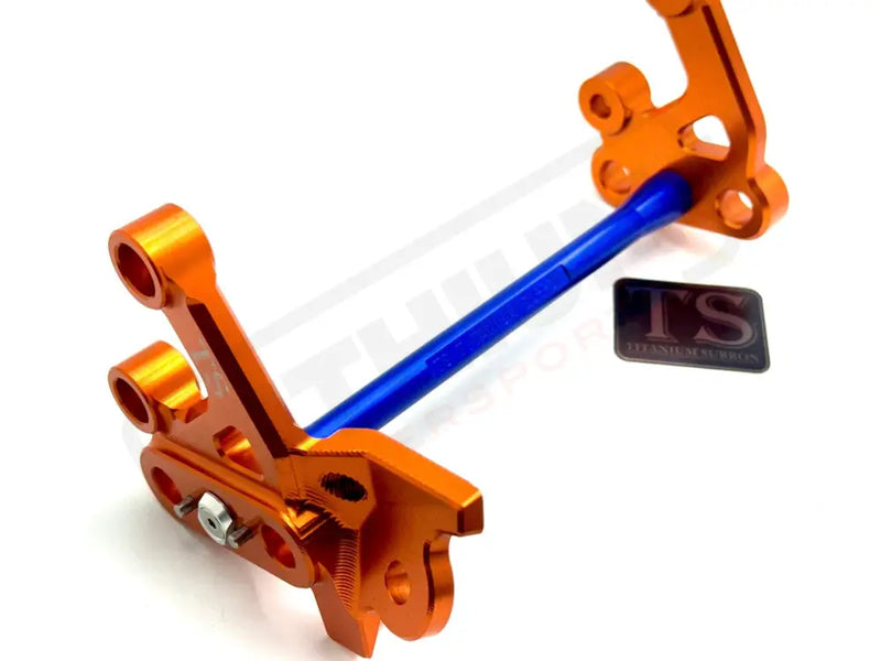 TS Custom CNC Aluminum Footpeg Bracket Assembly E-Ride Pro SS and S - Burnt Orange / Blue - Footpeg bracket assembly ERP