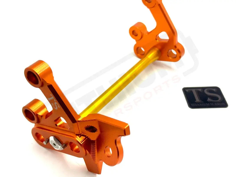 TS Custom CNC Aluminum Footpeg Bracket Assembly E-Ride Pro SS and S - Burnt Orange / Gold - Footpeg bracket assembly ERP