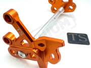 TS Custom CNC Aluminum Footpeg Bracket Assembly E-Ride Pro SS and S - Burnt Orange / Silver - Footpeg bracket assembly