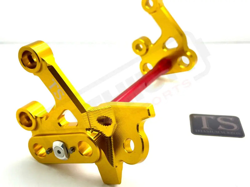 TS Custom CNC Aluminum Footpeg Bracket Assembly E-Ride Pro SS and S - Gold / Red - Footpeg bracket assembly ERP