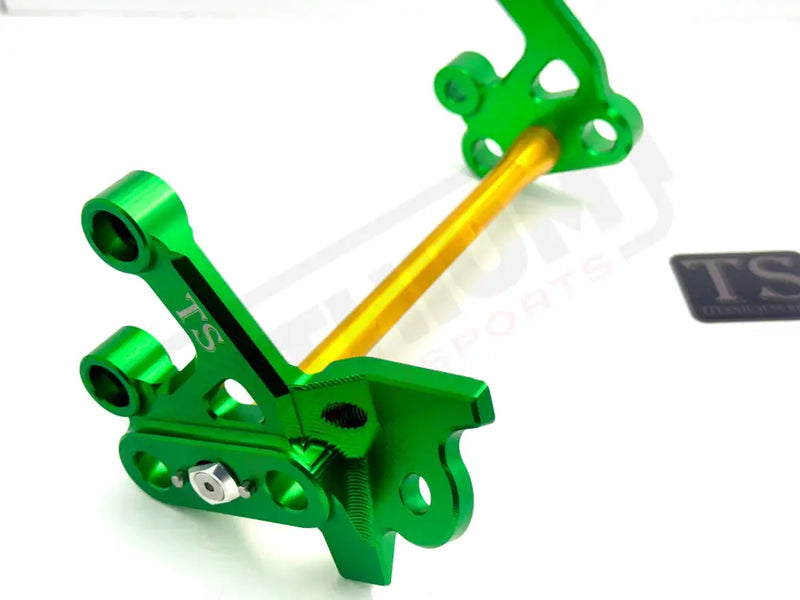 TS Custom CNC Aluminum Footpeg Bracket Assembly E-Ride Pro SS and S - Green / Gold - Footpeg bracket assembly ERP