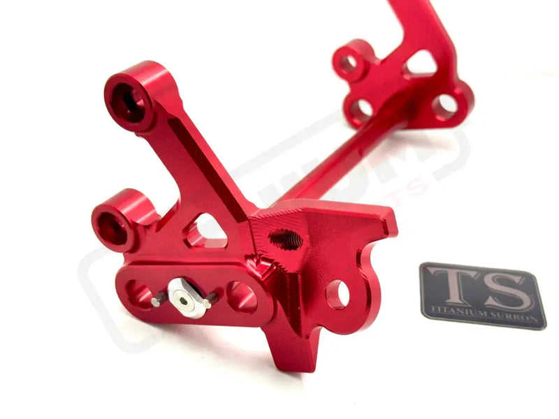 TS Custom CNC Aluminum Footpeg Bracket Assembly E-Ride Pro SS and S - Red / Red - Footpeg bracket assembly ERP