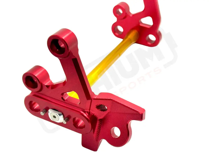 TS Custom CNC Aluminum Footpeg Bracket Assembly E-Ride Pro SS and S - Red / Gold - Footpeg bracket assembly ERP