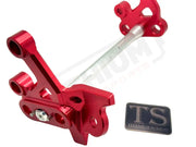 TS Custom CNC Aluminum Footpeg Bracket Assembly E-Ride Pro SS and S - Red / Silver - Footpeg bracket assembly ERP