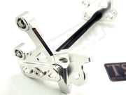 TS Custom CNC Aluminum Footpeg Bracket Assembly E-Ride Pro SS and S - Silver / Black - Footpeg bracket assembly ERP