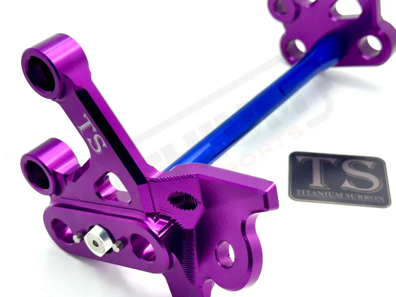 TS Custom CNC Aluminum Footpeg Bracket Assembly Surron - Purple / Blue - Footpeg bracket assembly LBX