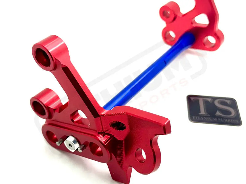 TS Custom CNC Aluminum Footpeg Bracket Assembly Surron - Red / Blue - Footpeg bracket assembly LBX