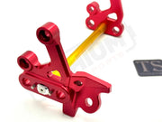TS Custom CNC Aluminum Footpeg Bracket Assembly Surron - Red / Gold - Footpeg bracket assembly LBX