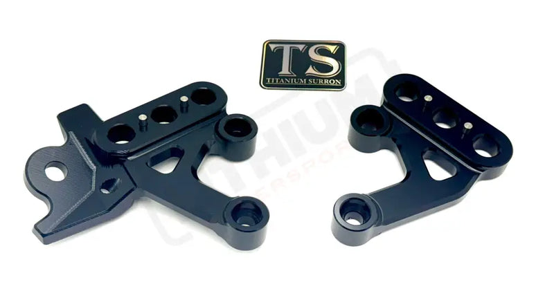 TS Custom CNC Aluminum Footpeg Bracket for Surron and E-Ride Pro - Black - Surron CNC footpeg brackets