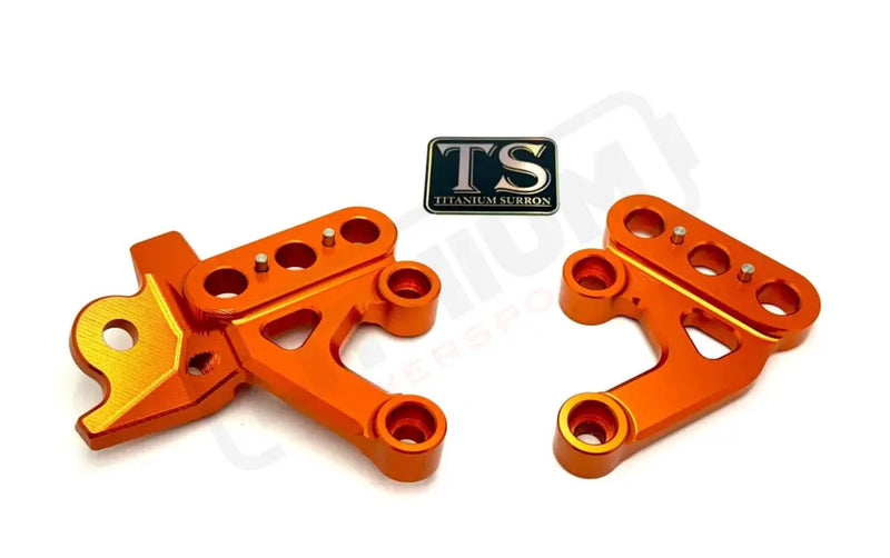 TS Custom CNC Aluminum Footpeg Bracket for Surron and E-Ride Pro - Burnt Orange - Surron CNC footpeg brackets