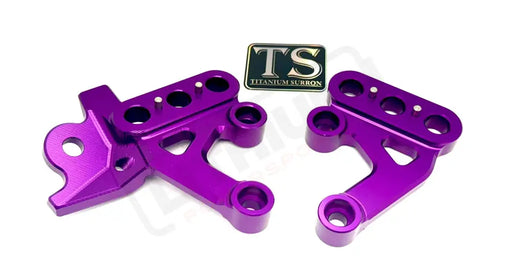 TS Custom CNC Aluminum Footpeg Bracket for Surron and E-Ride Pro - Purple - Surron CNC footpeg brackets
