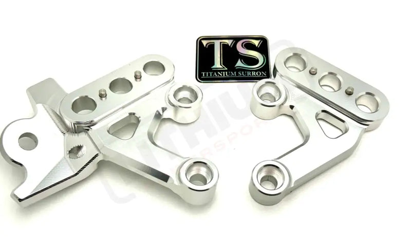 TS Custom CNC Aluminum Footpeg Bracket for Surron and E-Ride Pro - Silver - Surron CNC footpeg brackets