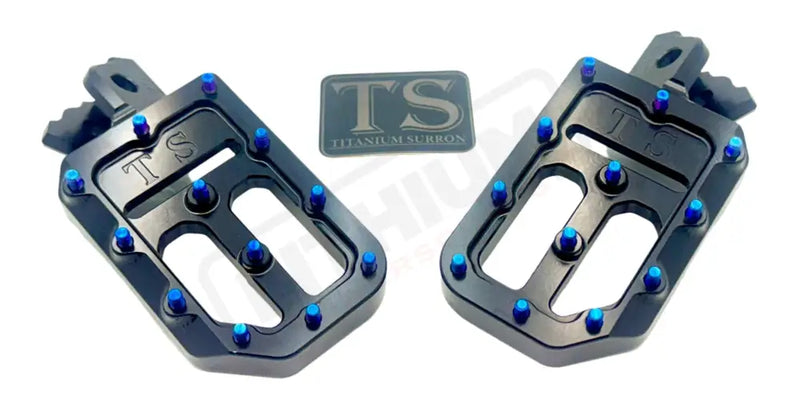 TS Custom Foot Pegs Featuring Titanium Grips for E - moto - Lithium Powersports