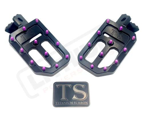 TS Custom Foot Pegs Featuring Titanium Grips for E - moto - Lithium Powersports