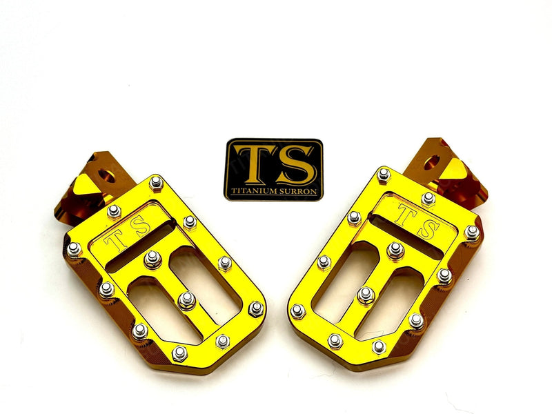 TS Custom Foot Pegs w/ Titanium Grips for Surron and Most Light EMoto