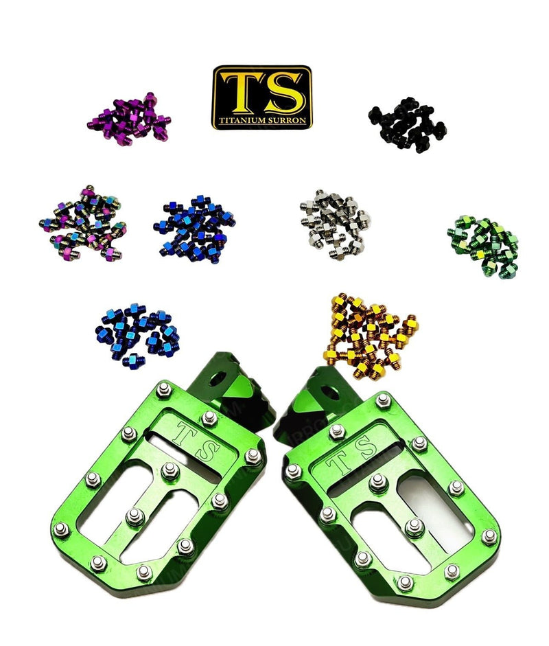 TS Custom Foot Pegs w/ Titanium Grips for Surron and Most Light EMoto