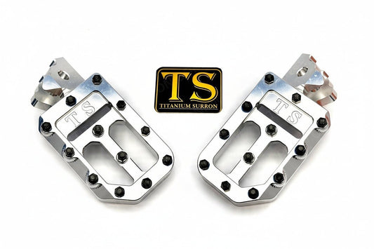 TS Custom Foot Pegs w/ Titanium Grips for Surron and Most Light EMoto