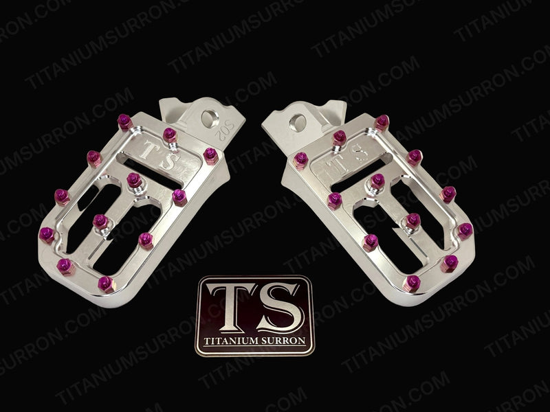TS Custom Foot Pegs w/ Titanium Grips for Surron and Most Light EMoto