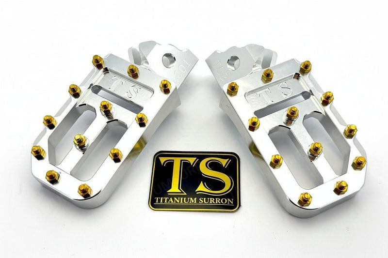 TS Custom Foot Pegs w/ Titanium Grips for Surron and Most Light EMoto