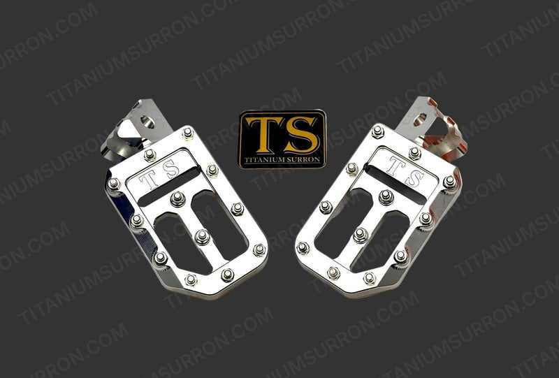 TS Custom Foot Pegs w/ Titanium Grips for Surron and Most Light EMoto
