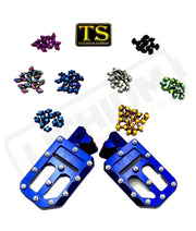 TS Custom Foot Pegs w/ Titanium Grips for Surron and Most Light EMoto - Blue / Burnt Blue - Titanium Grip Footpegs