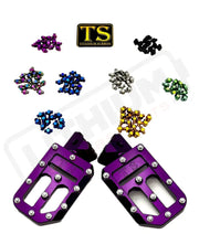 TS Custom Foot Pegs w/ Titanium Grips for Surron and Most Light EMoto - Purple / Blue - Titanium Grip Footpegs