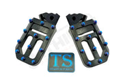 TS Custom Foot Pegs w/ Titanium Grips for Talaria and Altis - Black / Burnt Blue - Titanium Grip Footpegs