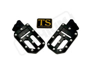 TS Custom Foot Pegs w/ Titanium Grips for Talaria and Altis - Black / Silver - Titanium Grip Footpegs